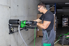 Эксплуатация установки с микроударом для сухого алмазного бурения Eibenstock DSE 162 Эксплуатация установки с микроударом для сухого алмазного бурения Eibenstock DSE 162