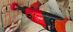 Использование коронки для подрозетников по кирпичу Hilti 107S SPX-L