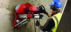 Использование установки алмазного бурения Hilti DD 250