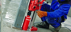 Применение установки алмазного бурения Hilti DD 120